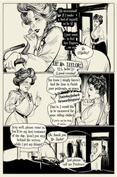 black_and_white blush comic edwardian freckles gibson_girl hatching_(art) nervous nervous_expression nervous_smile retro_artstyle seamstress wintonkidd yuri rating:Questionable score:22 user:VelmaFan