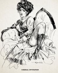 biting_lip black_and_white boots breast breast_out caption couch edwardian gibson_girl hatching_(art) high_heel_boots looking_at_viewer masturbation nipple_slip retro_artstyle spread_legs stockings text upskirt wintonkidd rating:Explicit score:42 user:VelmaFan