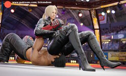 3d 3d_(artwork) absurdres arrogant asphyxiation assassin beaten blender blonde_hair boot_fetish boots calves catsuit cleavage confident crotch_smothering crush crushing dominant dominant_female domination dominatrix facesitting facesitting_through_clothes female_domination femdom fight fighting fighting_pose fighting_ring head_between_legs head_between_thighs helpless high_heel_boots high_heels highres humiliated humiliation jin_kazama jvfemdom kazama_jin leather leather_boots leather_clothing leather_gloves legs looking_at_another looking_down looking_pleasured mixed_wrestling muscular muscular_calves muscular_female muscular_legs muscular_thighs nina_williams ponytail red_face shirtless sitting_on_face sitting_on_person smug smug_face squeezing submission tekken thick_ass thick_thighs thighs wrestling rating:Questionable score:21 user:Jvfemdom