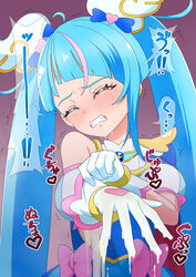 blue_eyes blue_hair blush bow bowtie clenched_teeth closed_eyes clothing crying cum cum_in_clothes cum_in_glove cum_wearing cure_sky gloves highres hirogaru_sky!_precure magical_girl pink_bow pink_bowtie precure pretty_cure sora_harewataru speech_bubble teeth tiler_(tiler00) twintails white_gloves winged_hair_ornament rating:Explicit score:85 user:bot