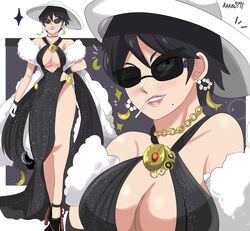 1girls 2023 absurd_res artist_name bayonetta bayonetta_(character) bayonetta_2 black_hair dress earrings elegant elegant_dress female female_only fully_clothed hat inner_sideboob karbuitt lollipop_in_mouth looking_at_viewer mole mole_under_mouth necklace nintendo pink_lipstick smiling smiling_at_viewer solo sunglasses tinted_eyewear wink winking_at_viewer rating:Safe score:95 user:!nner$elf89