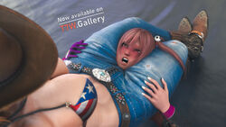 2girls 3d 3d_(artwork) absurd_res asphyxiation assertive assertive_female beaten between_legs between_thighs blender blonde_hair boots catfight choke_hold choking cow_girl cowboy_boots cowboy_hat cowgirl cowgirl_outfit crush crushing dead_or_alive dead_or_alive_5 dead_or_alive_5_last_round dead_or_alive_6 death_by_snoo_snoo defeat defeated dominant dominant_female domination dominatrix dommy_mommy female female_domination female_only femdom fight fighter fighting fighting_game fighting_pose fighting_ring figure_four_headlock fingerless_gloves hands_on_thighs hat head_between_legs head_between_thighs headscissor headscissors helpless highres honoka_(doa) human humiliated humiliating humiliation leg_grab leg_lock leglock legs lezdom lezsub midriff multiple_girls muscular muscular_female pain painful passing_out pinned pinned_down pinned_to_floor red_face ryona scissorhold squeeze squeezing squirming strangling strong_woman struggling submission submission_hold submissive submissive_female tecmo tekken7wallpapers thick_ass thick_thighs thighs thighs_together tina_armstrong video_game video_game_character video_game_franchise video_games wrestling wrestling_femdom wrestling_outfit wrestling_ring wrestlingryona yuri rating:Questionable score:60 user:PaperNekket03