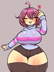 1girls 5hitzzzu ahoge big_breasts big_thighs blep boombita breasts brown_background clothed clothing cowboy_shot female female_frisk female_human female_only frisk funcu funculicious heart hourglass_figure human human_only meatcuteshii pinkbobatoo short_hair simple_background skiddioop solid_color_background solo solo_female stereodaddy stockings striped_clothing striped_shirt striped_sweater stripes sweater tagme thick_thighs thighhighs thighs thighs_bigger_than_head tight_clothing tongue_out undertale undertale_(series) white_skin rating:Questionable score:327 user:GusFringer