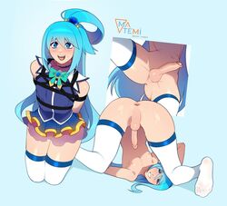 1boy almost_naked anus aqua_(konosuba) arms_behind_back arms_tied arms_tied_behind_back artist_logo artist_name ass balls ballsack blue_eyes blue_hair blush blushing butt butthole crossdressing dick erection feet femboy femboy_only feminine_male flat flat_chest flat_chested foot_fetish genderswap_(ftm) god human kono_subarashii_sekai_ni_shukufuku_wo! light-skinned_male light_skin long_hair_male male male_nipples male_only matemi no_panties patreon_username penis perineum practically_nude rule_63 scrotum shaved_crotch smile smiling smooth_penis smooth_skinned_male socks solo testicles thick thick_thighs thigh_gap thighhighs thighs tied tied_hair tied_hands trap twink rating:Explicit score:684 user:Fumeknight1