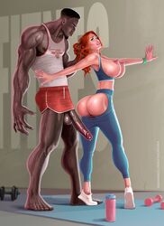 1boy1girl bimbo coxville_stories dark-skinned_male dark_skin gym huge_ass huge_breasts interracial leggings penis pulling_hair red_hair sammy_spitzman tagme temogam tiptoes voluptuous workout rating:Explicit score:145 user:Noizeyboi750