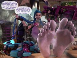 1girls 3d barefoot blue_hair dialogue earlpedibus feet female femdom foot_fetish jinx_(league_of_legends) league_of_legends smelly smelly_feet steam steamy steamy_feet sweat sweaty sweaty_feet text rating:Questionable score:122 user:busterancher