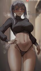 1girls black_clover breasts dialogue english_text female large_breasts light-skinned_female light_skin long_hair noelle_silva oroborusart panties pubic_hair purple_eyes savagexthicc thick_thighs white_hair wide_hips rating:Questionable score:194 user:Aeolus_HX