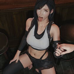 3d ahegao barefoot belly belly_button big_breasts black_hair black_toenails bulgingsenpai clothed clothed_female cum cum_on_face feet final_fantasy final_fantasy_vii final_fantasy_vii_remake kneeling light-skinned_female painted_fingernails skirt sports_bra suspender_skirt suspenders thick_thighs thighhighs tifa_lockhart toenail_polish toes tongue_out rating:Questionable score:186 user:ThatFGuy