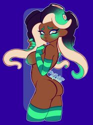 ass breasts dark-skinned_female female green_nipples marina_(splatoon) octoling octoling_girl splatoon splatoon_2 tentacle_hair thighhighs thiritherabbit rating:Explicit score:54 user:Patts