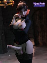 1futa 1girls 2023 3d black_hair bottomelss clothed clothing cum elyria_steele erect_penis erection futa_only futanari garter_straps glowing_eyes gray_body grey_body grey_skin indoors large_breasts long_fingernails ornate_clothing red_eyes solo solo_futa standing undead vampire vampire_girl rating:Explicit score:75 user:stopbeingabrokenwebsite