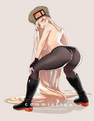 ass black_panties dat_ass guilty_gear guilty_gear_strive lingerie long_hair looking_at_viewer millia_rage pantyhose sumustard topless yellow_hair rating:Questionable score:81 user:MoonLightdimmed