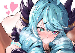 1boy 1girls 2d aqua_hair ass_visible_from_the_front blowjob blue_eyes blue_hair cola_bcde color colored drill_hair fellatio gwen_(league_of_legends) hair_ornament league_of_legends looking_at_viewer oral penis pov riot_games twintails rating:Explicit score:26 user:NoOlvidaras