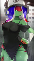 1girls acht_(splatoon) baseball_cap big_breasts blue_hair bra breasts dedf1sh dress female green_skin groin hand_on_hip headphones hi_res high_resolution highres hizake kashu_(hizake) long_hair looking_at_viewer mizuta_ahato_(splatoon) nintendo no_pants octoling panties pseudo_hair red_hair see-through slim_waist solo splatoon splatoon_3 splatoon_3:_side_order sunglasses sweat sweaty_body tentacle_hair thick_thighs thighs translucent translucent_clothing two_tone_hair wide_hips rating:Questionable score:252 user:Aeolus_HX