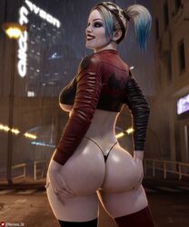 1girls 3d 3d_model absurd_res alternate_version_available ass back_view big_ass big_breasts black_g-string black_panties black_thong black_thong_panties breasts dat_ass dc dc_comics female female_only g-string harley_quinn hi_res highres injustice_2 looking_back nemesis_3d no_pants panties rear_view shiny_skin sideboob solo standing thick_ass thick_thighs thighhighs thighs thong thong_panties thong_underwear underboob rating:Questionable score:220 user:Nemesis_3d