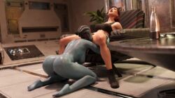 2girls 3d alien_girl anus asari ass barefoot belethor's_smut bottomless commander_shepard cunnilingus female female_only femshep hi_res interspecies kneeling mass_effect medium_hair no_panties nude oral pubic_hair pussy red_hair samara soles sports_bra spread_legs yuri rating:Explicit score:61 user:Zomdra