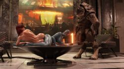 1boy 2girls 3d alien_girl asari ass barefoot belethor's_smut big_penis blue_skin bottomless breasts closed_eyes commander_shepard feet female femshep flaccid green_eyes hi_res horsecock interspecies krogan looking_pleasured male mass_effect medium_hair nipples nude penis pubic_hair red_hair samara scissoring sex shiny_skin soles toes tribadism watching watching_sex yuri rating:Explicit score:53 user:Zomdra