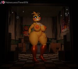 1girls 3d animatronic big_breasts breasts eyebrows eyelashes female female_only feversfm five_nights_at_freddy's five_nights_at_freddy's_2 heart-shaped_pupils large_breasts looking_at_viewer navel nipple_bulge nipple_piercing nipples orange_nipples pussy solo solo_female solo_focus thick_thighs thighs toy_chica_(fnaf) toy_chica_(love_taste) white_eyes wide_hips yellow_body yellow_skin rating:Explicit score:82 user:UberPhantom1115