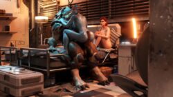 1boy 2girls 3d alien alien_girl alien_penis asari ass bed belethor's_smut big_penis blue_eyes blue_skin breasts commander_shepard erection eyeshadow female femshep green_eyes hi_res horsecock krogan looking_back mass_effect nipples nude penis penis_on_ass samara shiny_skin sitting sitting_on_bed sitting_on_penis straddling watching rating:Explicit score:33 user:Zomdra