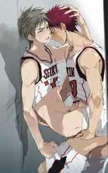 2boys against_wall anal anal_sex artist_request basketball basketball_uniform first_porn_of_character gay jock jock_slut kagami_taiga kiyoshi_teppei kuroko_no_basuke locker_room lockers male male_only multiple_boys penis red_hair sex sports sweat undressing uniform yaoi rating:Explicit score:60 user:bot