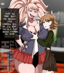 1boy 1girls 2023 big_breasts big_thighs blonde_hair blue_eyes breast_grab breasts brown_hair cleavage danganronpa english_text female femboy femboy_on_female fujisaki_chihiro grope groping groping_breast groping_breasts hand_on_hip hands_on_hips huge_breasts huge_thighs junko_enoshima large_thighs lilithcharlott2 long_hair necklace orange_hair shiny_breasts shiny_hair shiny_skin source_request spike_chunsoft talking_to_viewer taller_girl text text_box thick_thighs thighs tongue tongue_out twin_braids twintails white_skin rating:Questionable score:279 user:deleted107400