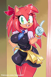 1girls alternate_costume alternate_outfit amy_rose anthro anthro_only artist_signature big_breasts blouse breasts dress eyelashes eyeliner female female_only frills fully_clothed furry furry_only gloves hi_res jamoart long_hair makeup off_model sega shirt solo sonic_(series) sonic_the_hedgehog_(series) sonic_x tight_clothing uniform very_long_hair wide_hips rating:Safe score:80 user:Sl8d3