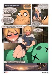 2boys adventure_time after_sex blonde_hair blush brothers cartoon_network comic comic_page cum cum_all_over cum_inside dead domestic_dog duo english_text femboy finn_the_human gay genital_fluids hi_res highres human jake_the_dog king_worm male male_focus male_only nervous ra4s size_difference steam sweat translated twink yaoi yellow_fur rating:Explicit score:93 user:Goldy_BM