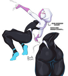 ass ass_focus big_butt bubble_butt dorkbum female fit_female gwen_stacy marvel masked_female miles_morales slim small_breasts spider-gwen spider-man:_across_the_spider-verse thick_thighs thighs rating:Explicit score:216 user:StaticShockx