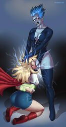 1futa 1girls blonde_hair blowjob bondage bound dc dc_comics deepthroat electricity fellatio female femsub futadom futanari kara_zor-el livewire miniskirt rope skirt stockings supergirl superman_(series) vanbrand rating:Explicit score:38 user:Eretain