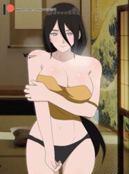 1girls agung911 alternate_costume aroused bare_chest bare_legs bare_shoulders bare_thighs blush boruto:_naruto_next_generations cleavage clothing curvaceous female female_only front_view horny horny_female hyuuga_hanabi long_hair looking_at_viewer naruto naruto_(series) no_bra panties patreon_username ponytail revealing_clothes skimpy skimpy_clothes solo solo_focus steam steaming_body strap_slip sweat sweatdrop sweating tank_top teasing tied_hair underwear undressing url very_long_hair watermark web_address wide_hips rating:Questionable score:62 user:Boobaloop