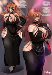 1girls android_21 android_21_(human) big_ass big_breasts busty curvy_female dragon_ball dragon_ball_super dragon_ball_z dress elbow_gloves embo femdom gentle_femdom gloves looking_at_viewer milf modakawa_dress tagme thick_thighs voluptuous_female rating:Explicit score:448 user:MaskedBug