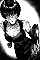 1girls big_breasts boyish breasts burn_marks burn_scar burns busty clothes dress female female_only glasses holding_leash huge_breasts jujutsu_kaisen large_breasts leash masoq095 monochrome mostly_clothed pov revealing_clothes scar scarred scars scars_all_over short_hair shounen_jump tomboy wounded wounds zenin_maki rating:Questionable score:322 user:Fumeknight1