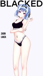 abused_paragon_(artist) blacked blacked_clothing commission female female_only kurosanji midriff nijisanji nijisanji_en solo solo_female virtual_youtuber zaion_lanza rating:Questionable score:29 user:phase059