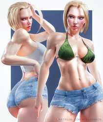 1girls 3d 3d_(artwork) absurd_res ass big_breasts blonde_hair blue_eyes booty_shorts bra breasts british british_female cameltoe cammy_white capcom curvaceous daisy_dukes dat_ass erect_nipples female female_focus female_only fully_clothed gloves hard_nipples mikadawn muscular revealing_clothes scar scar_on_face short_hair short_shorts shorts solo solo_female solo_focus sports_bra street_fighter street_fighter_6 thick_thighs thighs underwear wide_hips rating:Questionable score:125 user:Crcole331