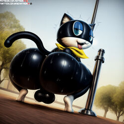 4k ai_generated anthro ass balls bedroom_eyes big_ass big_balls big_butt feet feline furry furry_only highres large_ass looking_at_viewer looking_back male male_only matronai_(artist) morgana_(persona) patreon patreon_username pawpads paws persona persona_5 pinup pole sagging_balls shaking shaking_ass shaking_butt shortstack stable_diffusion sweat sweating tongue tongue_out twitter_username rating:Explicit score:77 user:MatronAI_