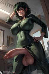 1futa ai_generated balls big_breasts big_penis breasts dripping dripping_cum exposed_penis from_below fubuki_(one-punch_man) futa_only futanari green_dress green_eyes green_hair hand_behind_head hand_on_hip high_resolution highres indoors light-skinned_futanari light_skin looking_at_viewer one-punch_man penis precum precum_drip self_upload shadyfox short_hair small_waist solo solo_focus solo_futa stable_diffusion standing testicles vein veins veiny veiny_penis rating:Explicit score:317 user:Shadyfox