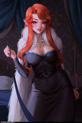 1girls 2023 big_breasts breasts castlevania castlevania_(netflix) cleavage cleavage_cutout clothed clothed_female coat cute cute_fang dress fangs female female_focus female_only femdom fur jewelry leash leashed_pov lenore_(castlevania) long_ears long_hair looking_at_viewer luminyu medium_breasts necklace orange_hair pointy_ears pov red_eyes red_hair redhead smile smiling solo solo_female solo_focus submissive_pov vampire vampire_girl very_long_hair rating:Safe score:116 user:Quarks