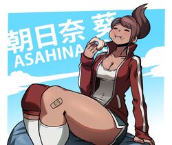 1girls asahina_aoi danganronpa danganronpa:_trigger_happy_havoc denim_shorts donut eating eating_food mosbles sfw solo_girl thick_thighs wholesome rating:Questionable score:50 user:wendysemployee