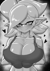 1girls black_and_white breasts female hi_res huge_breasts inkling marie_(splatoon) naughty_face nintendo nobunagapero pointy_ears smile splatoon splatoon_(series) tank_top tentacle_hair rating:Questionable score:166 user:Aeolus_HX