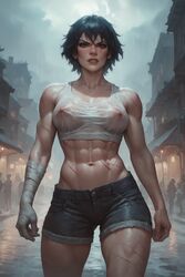 ai_generated batgirl cassandra_cain dc dc_comics santarvengar scar_on_face scars scars_all_over stable_diffusion tagme wet_clothes wet_shirt rating:Explicit score:71 user:Rikatoshi