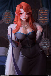 1girls 2023 ambiguous_pov big_breasts breasts castlevania castlevania_(netflix) cleavage cleavage_cutout clothed clothed_female coat comic comic_page cute cute_fang dialogue dress fangs female female_focus female_only femdom fur jewelry leash lenore_(castlevania) long_ears long_hair looking_at_viewer luminyu male_(lore) male_pov medium_breasts necklace orange_hair page_3 pointy_ears pov red_eyes red_hair smile smiling solo solo_female solo_focus speech_bubble vampire vampire_girl very_long_hair rating:Safe score:109 user:Quarks