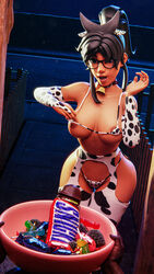 3d black_penis candy_bowl cow_bikini cow_print cowbell dark-skinned_female dark-skinned_male darklulbird ester_figueroa glasses halloween halloween_2023 latina open_mouth penis shocked_expression snickers trick_or_treat rating:Explicit score:83 user:IconiqOne