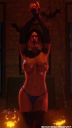 3d 3d_(artwork) athletic athletic_female big_breasts black_stockings blender blood blue_thong breasts brown_hair curvaceous curvy glossy glowing_eyes halloween jill_valentine jill_valentine_(sasha_zotova) lingerie looking_at_viewer pin-up red_eyes resident_evil resident_evil_3 resident_evil_3_remake smokescreen117 solo solo_female sweat thong vampire rating:Explicit score:40 user:romero1718