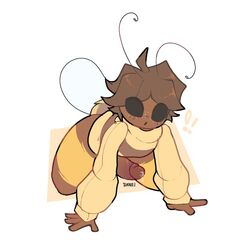 antennae anthro bee bent_over big_thighs brown_fur brown_hair danielito femboy insect_boy insect_humanoid mazus_(tinysmallman) penis penis_out solo solo_male striped striped_body stripes sweater_only tagme thighs tinysmallman topwear topwear_only yellow_fur rating:Explicit score:224 user:Stinker9621