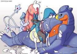  azelf garchomp impious lucario pokemon  rating:explicit score: user:bot