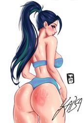 1girls artist_logo ass ass_focus ass_slap bare_shoulders barely_clothed big_ass big_breasts bikini bikini_bottom bikini_top blue_hair blush breasts child_bearing_hips clothing curvaceous curvy curvy_female curvy_figure ear_piercing ear_ring earrings eyebrows eyelashes eyeshadow female female_focus female_only glistening glistening_body glistening_butt hair_strand hi_res high_ponytail huge_ass human human_female jewelry k/da_all_out_kai'sa k/da_all_out_series kai'sa konomidraw large_breasts league_of_legends light_skin lips lipstick long_hair looking_at_viewer looking_back makeup mascara multicolored_hair perfect_body ponytail purple_eyes riot_games seductive seductive_look shiny_skin simple_background slap slap_mark slapping_butt solo solo_focus standing sweat swimsuit thick thick_ass thick_legs thick_lips thick_thighs very_long_hair video_games voluptuous water wet white_background rating:Explicit score:103 user:dd51