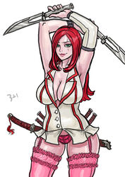 breasts female female_focus female_only girl katarina_du_couteau league_of_legends riot_games samiri simple_background solo solo_female solo_focus rating:Explicit score:3 user:mydickhurtaf