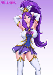 1female 1girl 1girls 1woman blue_eyes female female_focus female_only girl girl_only janna_windforce league_of_legends one_eye_closed only_female penshiru pointy_ears pose posing posing_for_the_viewer purple_hair solo solo_female solo_focus wink winking_at_viewer woman rating:Explicit score:2 user:mydickhurtaf