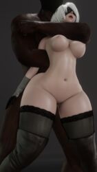 1girls 3d absurd_res alternate_version_available ass big_ass big_breasts cpt-flapjack dark-skinned_male female from_behind gloves interracial nier:_automata nier_(series) sex thick_thighs white_hair yorha_2b rating:Explicit score:93 user:deleted107808