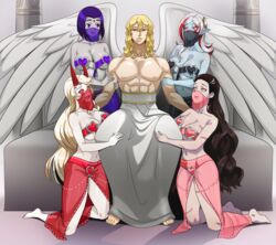 1boy 4girls abs aged_up androgynous androgynous_dom andromalius angel big_breasts blonde_hair blue_skin breasts brown_hair charlie_morningstar_(hazbin_hotel) crossover dc dc_comics demon demon_girl demon_slayer dragon_ball dragon_ball_xenoverse eastern_and_western_character feet female femsub grey_skin happy_trance harem harem_outfit hazbin_hotel heart heart_eyes horns kamado_nezuko kimetsu_no_yaiba large_breasts long_hair male maledom midriff multicolored_hair multiple_girls multiple_subs nezuko_kamado pink_eyes purple_eyes purple_hair raven_(dc) red_eyes red_hair shinzu031 short_hair smile solium_infernum story straight teen_titans towa veil white_hair wings rating:Questionable score:34 user:AM776