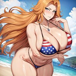 1girls ai_generated alternate_breast_size american_flag_bikini big_breasts bikini bleach breasts busty curvaceous curvy curvy_body curvy_female curvy_figure female huge_breasts large_breasts matsumoto_rangiku nipples sweat sweating sweaty sweaty_body sweaty_breasts thick_thighs thighs venus_body voluptuous rating:Questionable score:108 user:nakanomura1